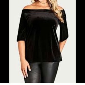 City Chic plush off-shoulder top